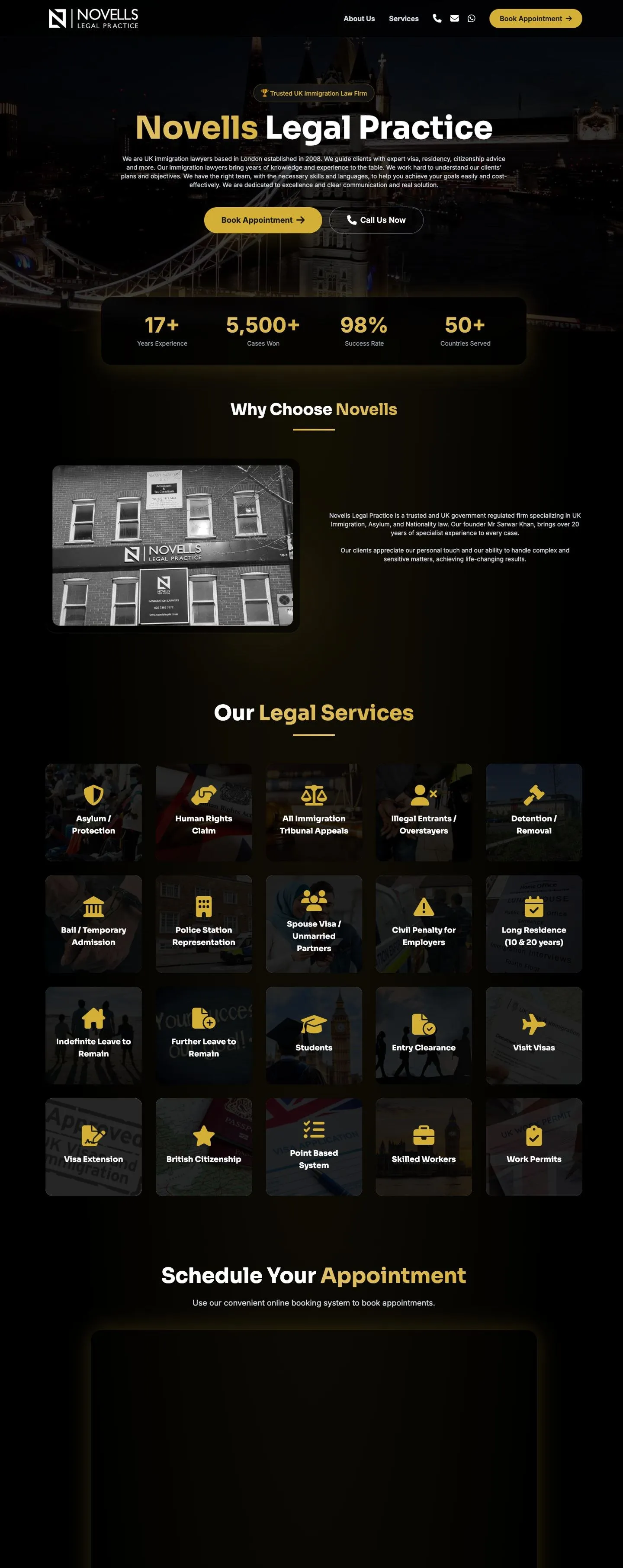 Novells Legals website homepage