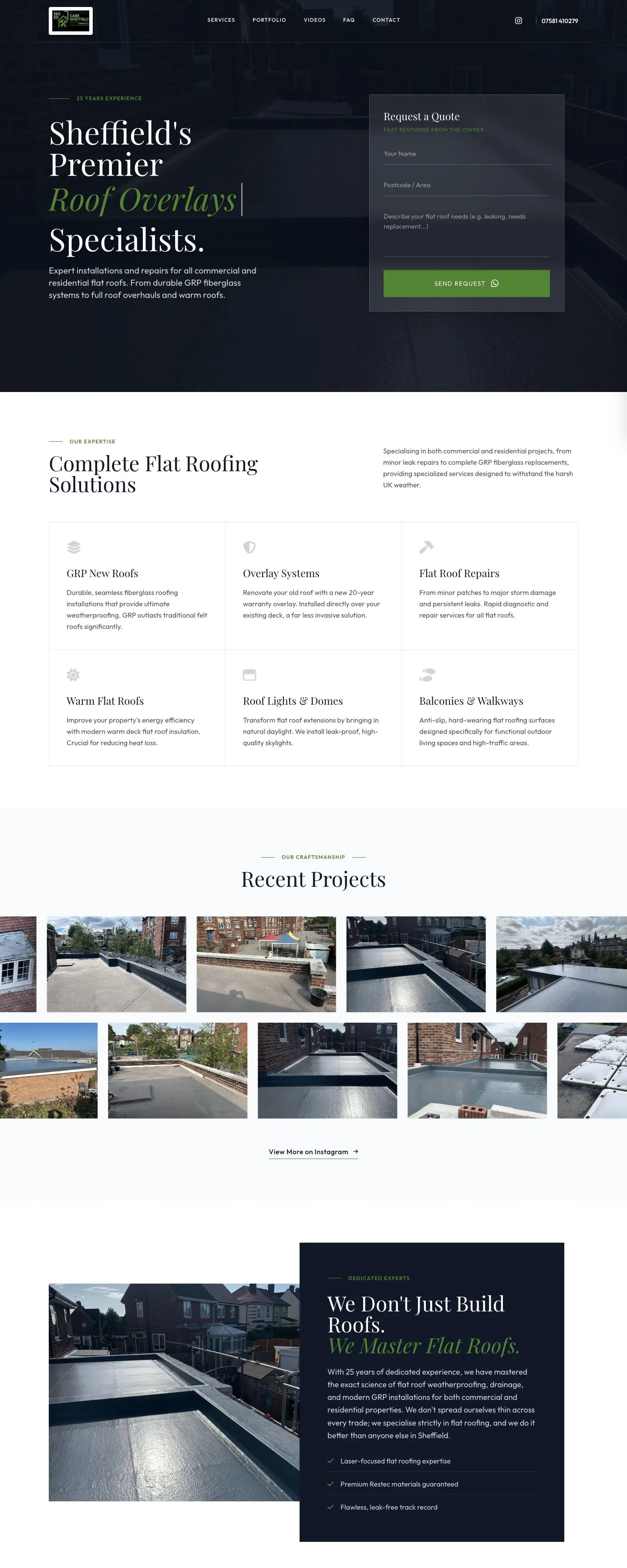 Property Care Sheffield website homepage